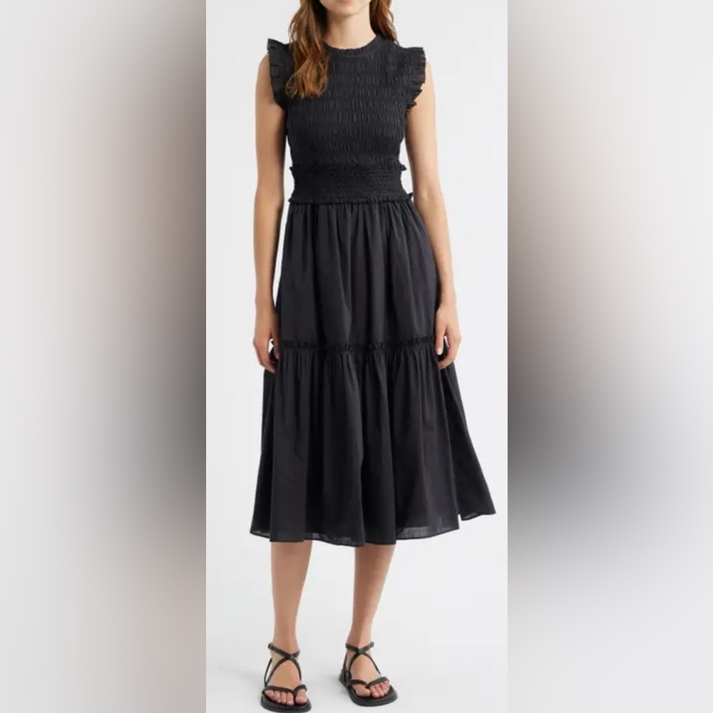 Rails Black Midi Dress